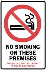 SIGN POLY - NO SMOKING FAILURE TO COMPLY 600X450 POLY 379P